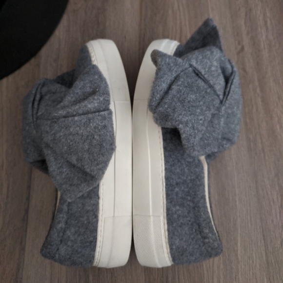 Joshua Sanders Grey Felt Bow Slip Ons 7/37 - Picture 7 of 12